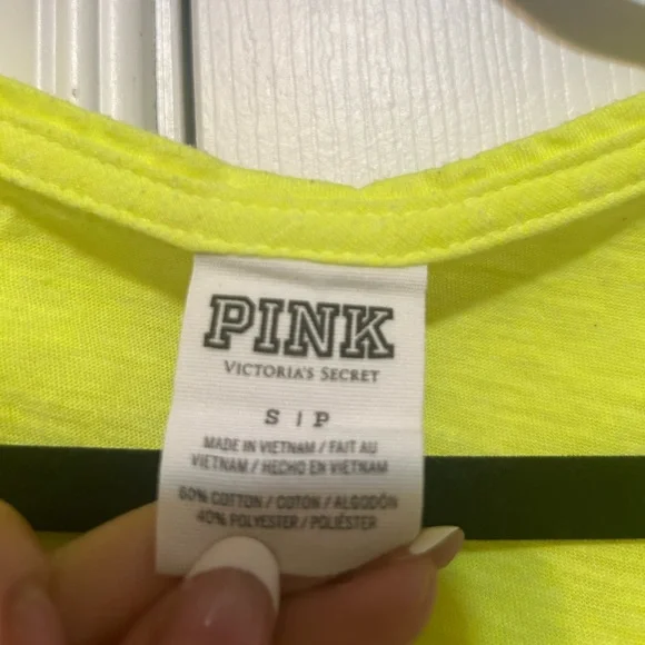 PINK Victoria's Secret Neon Yellow Tank Top - Picture 3 of 3